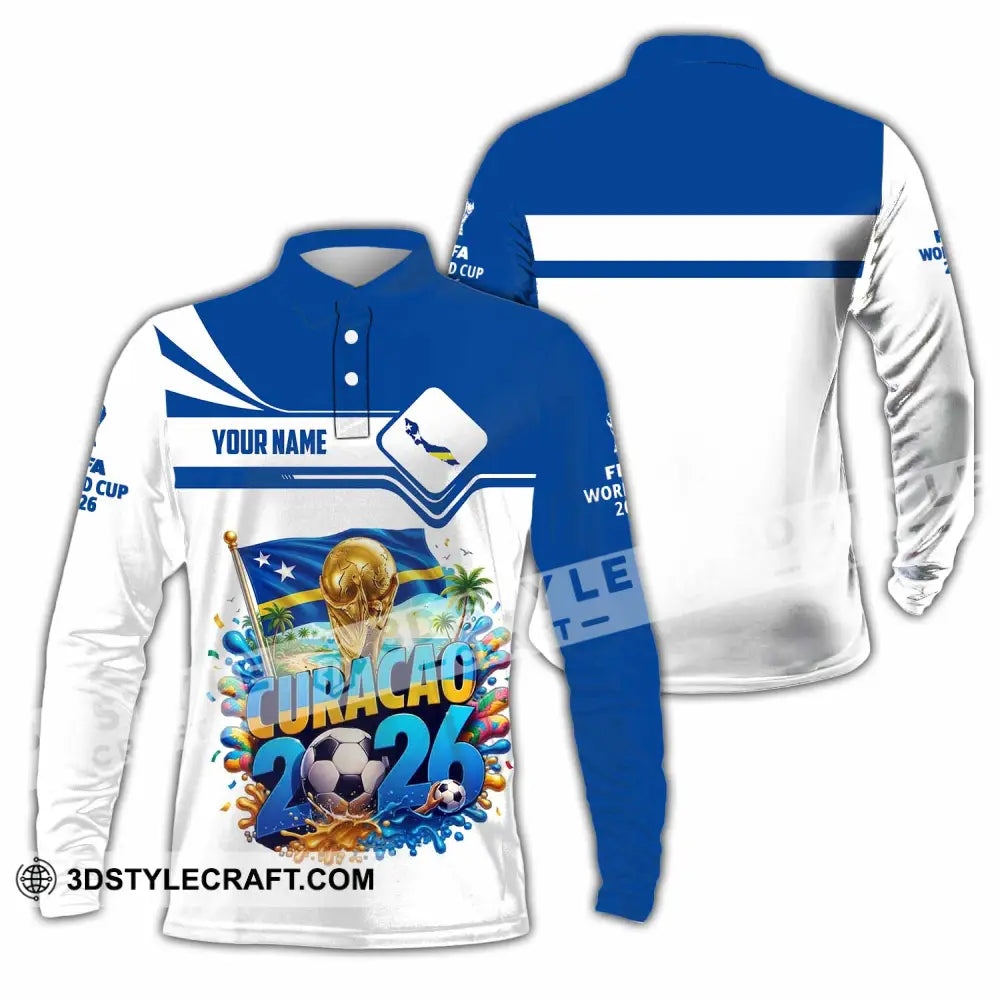Unisex Shirt - Custom Curacao World Cup 2026 Shirt - Long Sleeve Polo / S - T-shirt