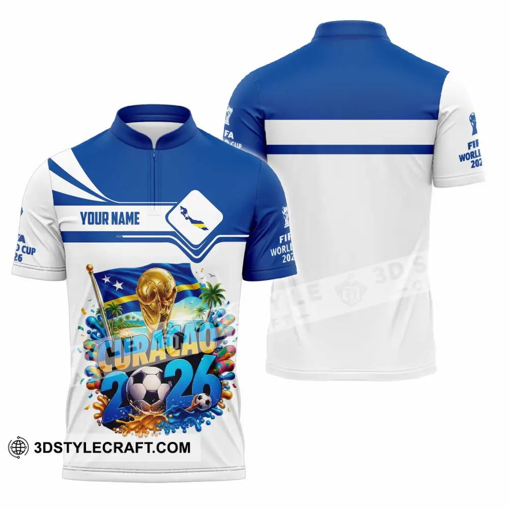 Unisex Shirt - Custom Curacao World Cup 2026 Shirt - Zipper Polo Shirt / S - T-shirt