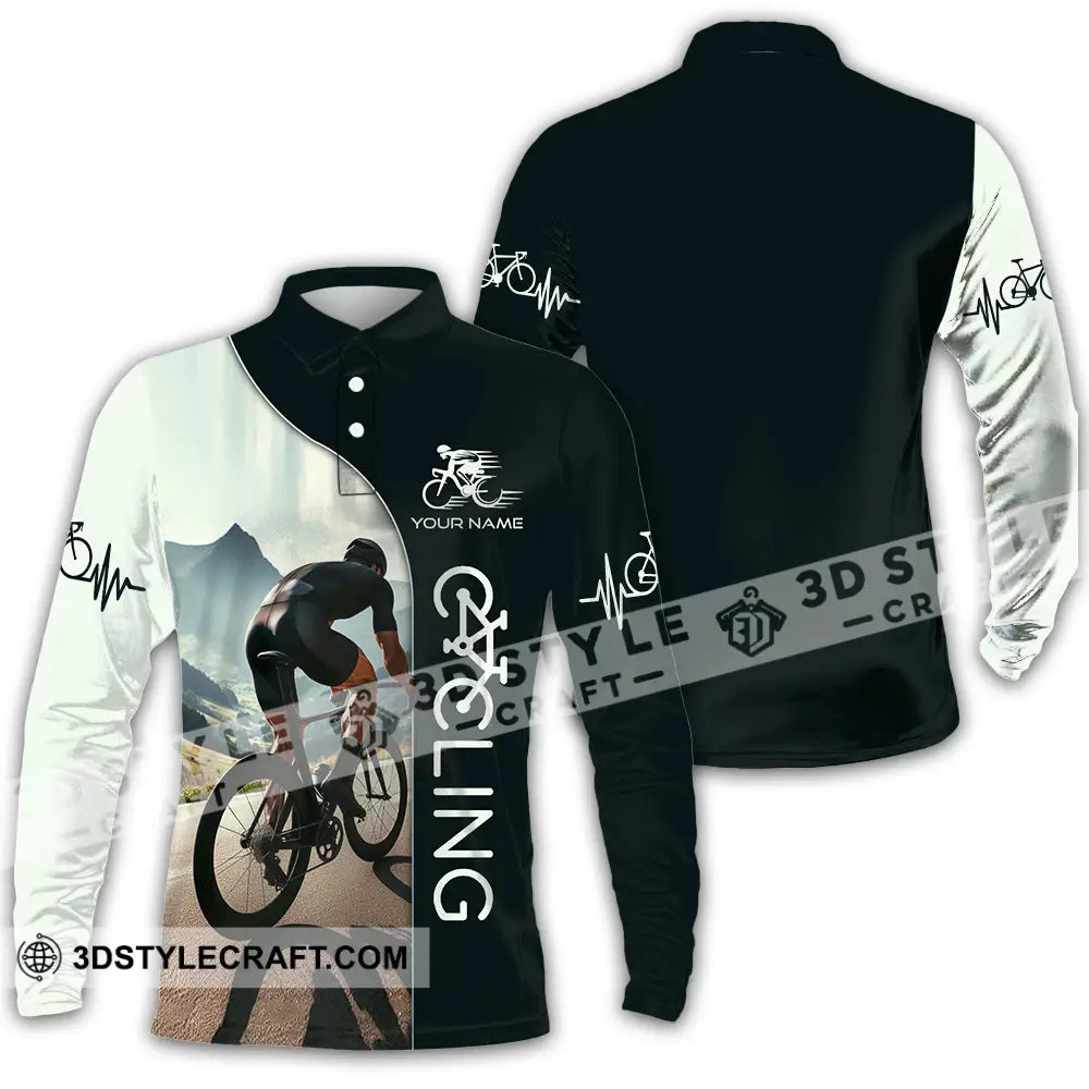 Unisex Shirt - Custom Cycling Lover Shirt Long Sleeve Polo / S T-shirt