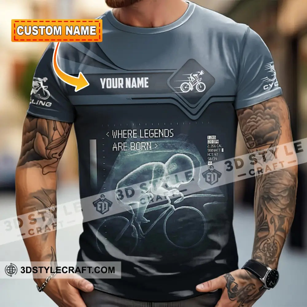 Unisex Shirt - Custom Cycling Where Legends Are Born Shirt T-shirt