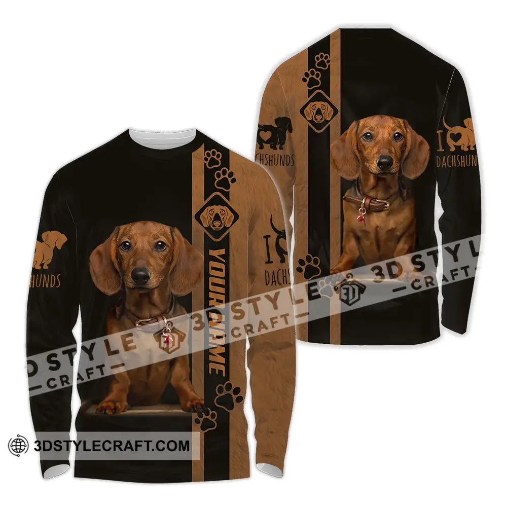 Unisex Shirt - Custom Dachshund Shirt Long Sleeve Shirt / S T-shirt