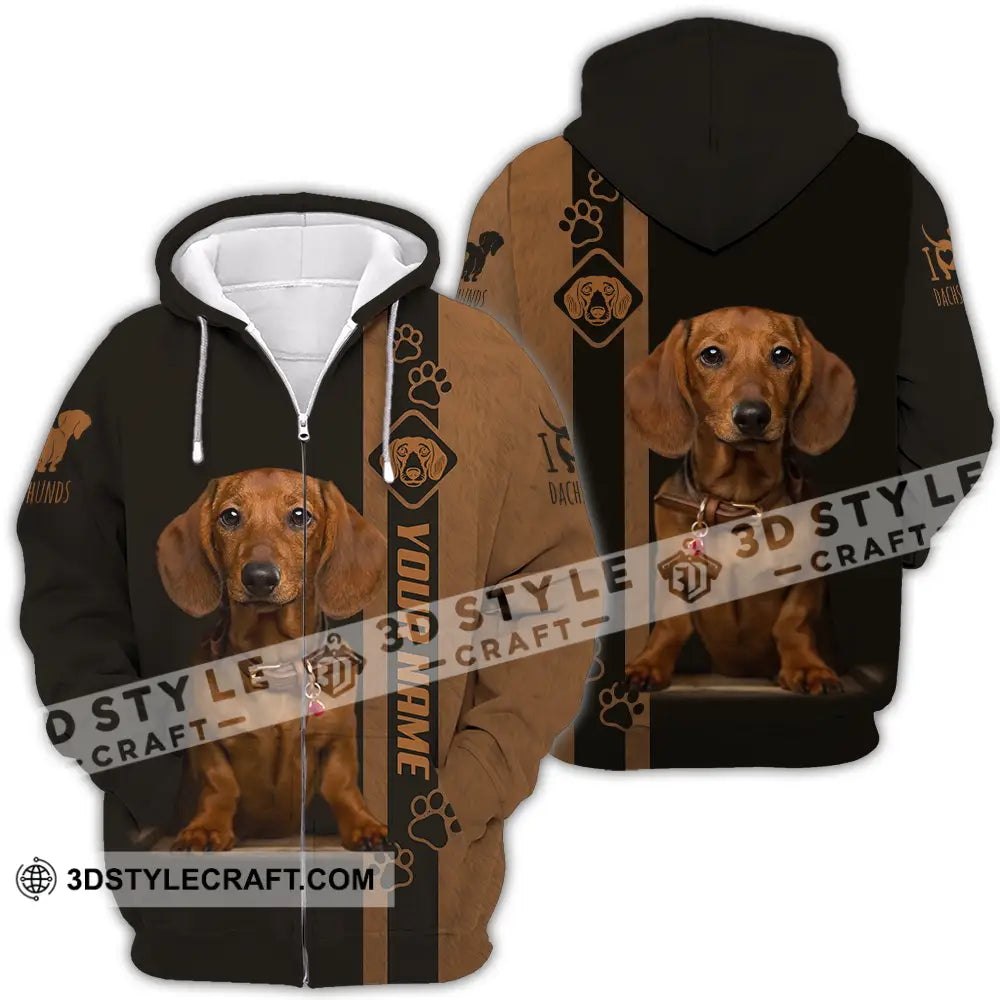 Unisex Shirt - Custom Dachshund Shirt Zipper Hoodie / S T-shirt