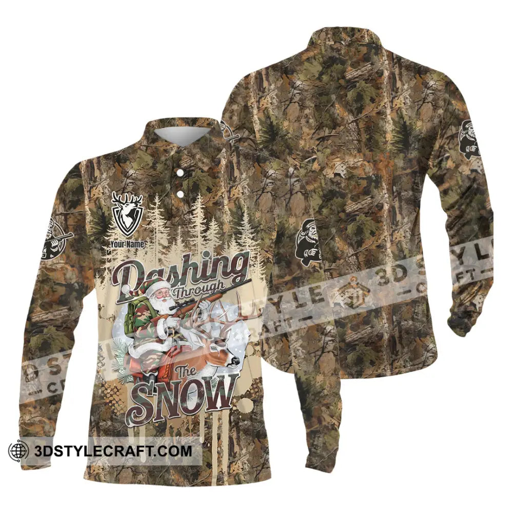 Unisex Shirt - Custom Dashing Through The Snow Shirt Long Sleeve Polo / S T-shirt