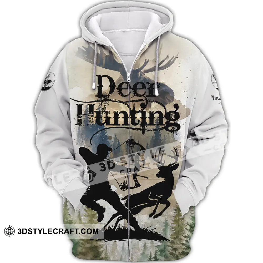 Unisex Shirt - Custom Deer Hunting Shirt Zipper Hoodie / S T-shirt