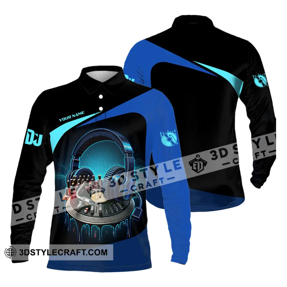 Unisex Shirt - Custom Disc Jockey 3D Shirt Long Sleeve Polo / S T-shirt