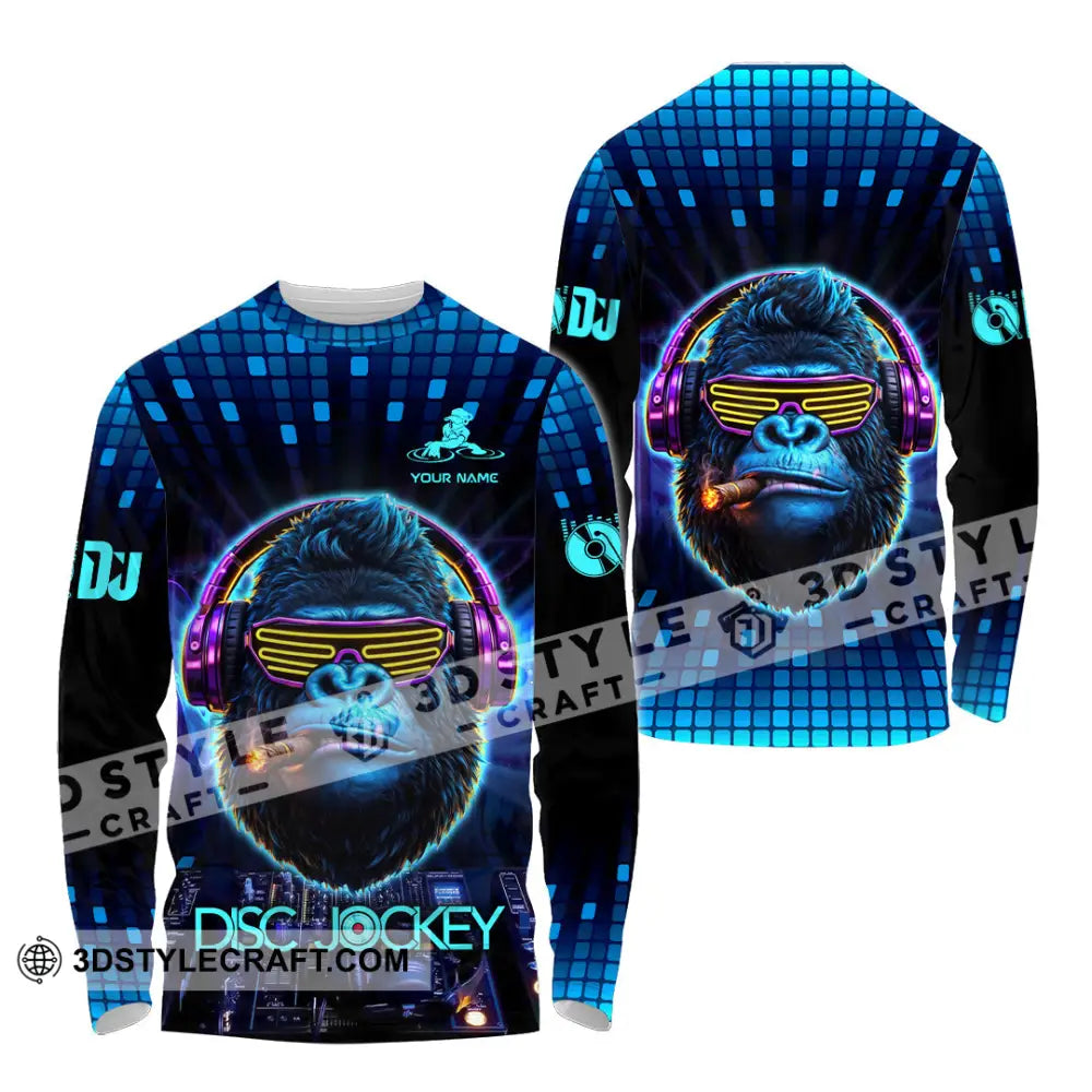 Unisex Shirt - Custom Disc Jockey 3D Shirt Long Sleeve Shirt / S T-shirt