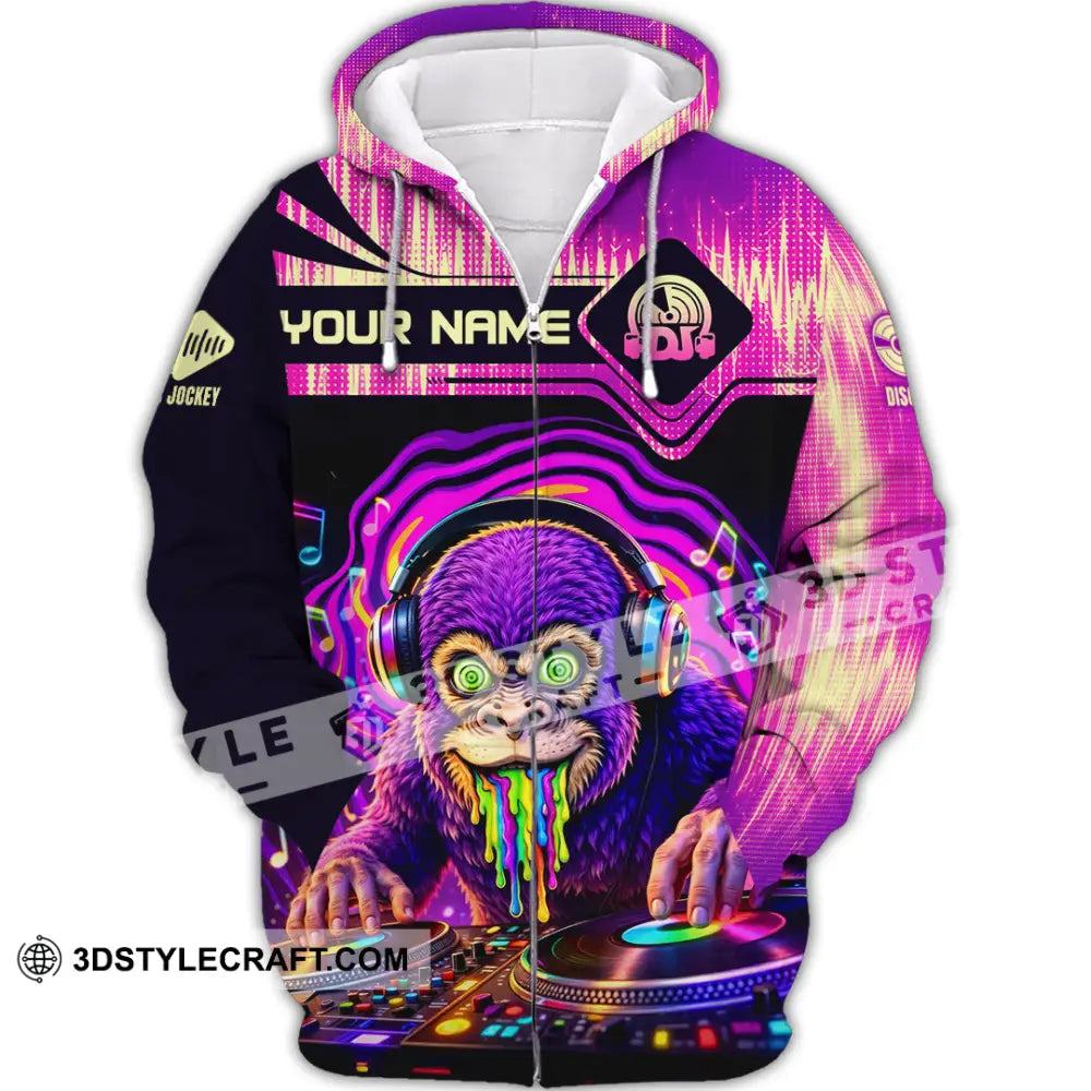 Unisex Shirt - Custom Disc Jockey 3D Shirt Zipper Hoodie / S T-shirt