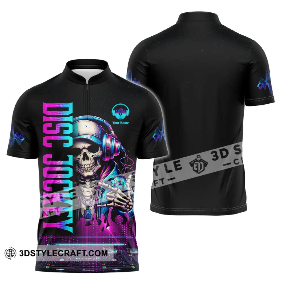 Unisex Shirt - Custom Disc Jockey 3D Shirt Zipper Polo Shirt / S T-shirt