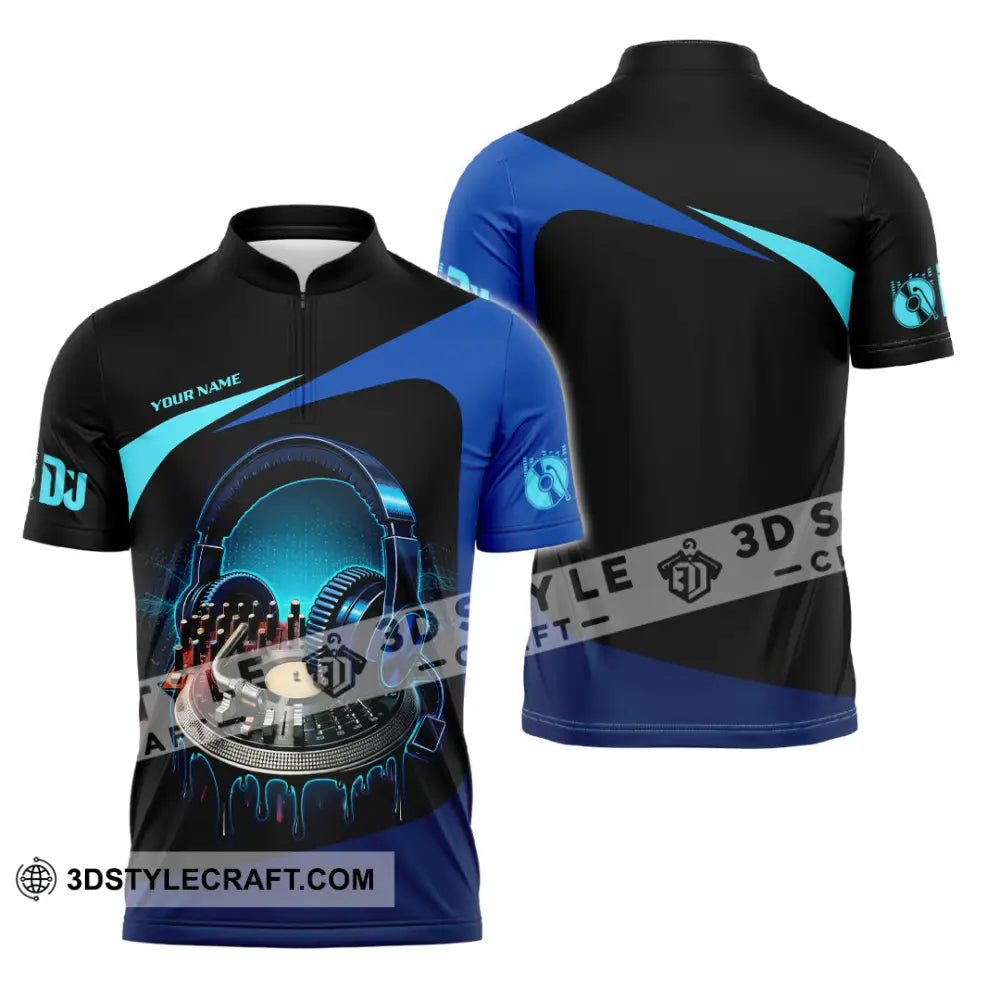 Unisex Shirt - Custom Disc Jockey 3D Shirt Zipper Polo Shirt / S T-shirt