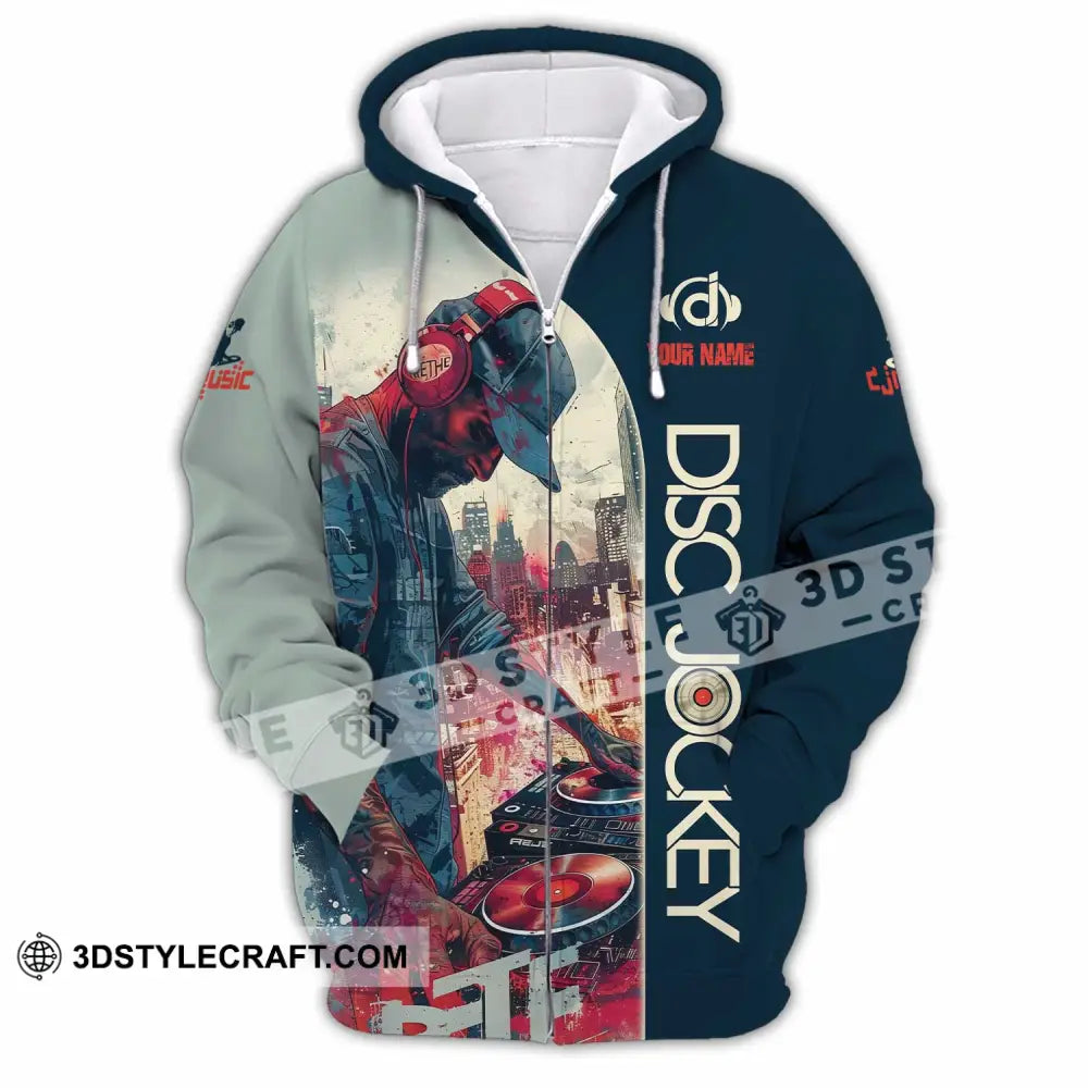 Unisex Shirt - Custom Disc Jockey Shirt Zipper Hoodie / S T-shirt