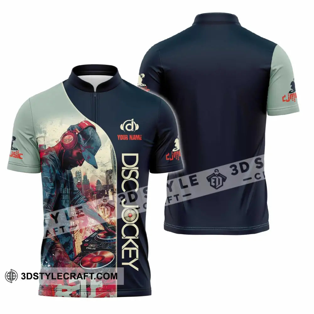 Unisex Shirt - Custom Disc Jockey Shirt Zipper Polo Shirt / S T-shirt