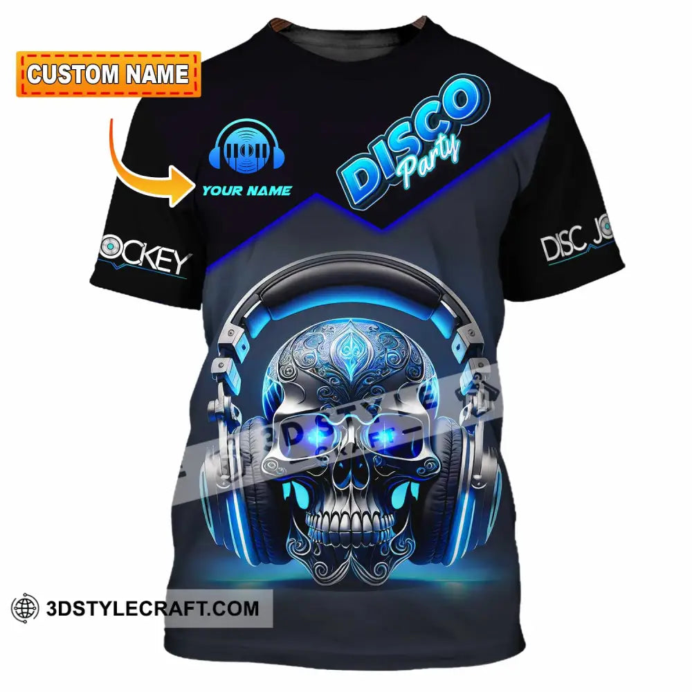 Unisex Shirt - Custom Disco Party Skull Shirt T-shirt