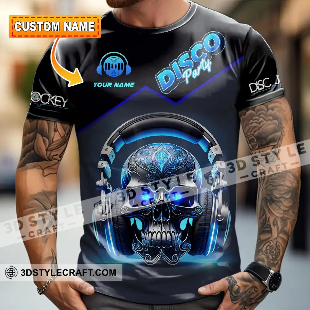 Unisex Shirt - Custom Disco Party Skull Shirt T-shirt