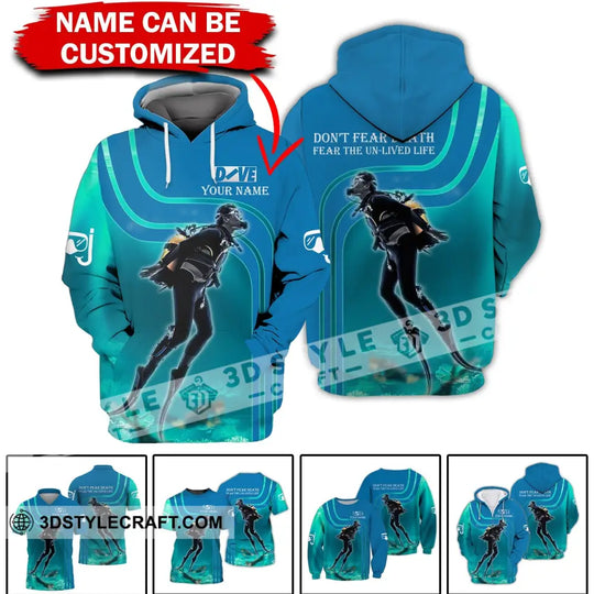 Unisex Shirt - Custom Dive Name T-Shirt - Personalized Hoodie Shirt - Scuba Diver style option 2
