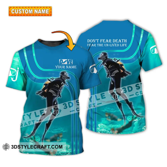 Unisex Shirt - Custom Dive Name T-Shirt - Personalized Hoodie Shirt - Scuba Diver style option 1