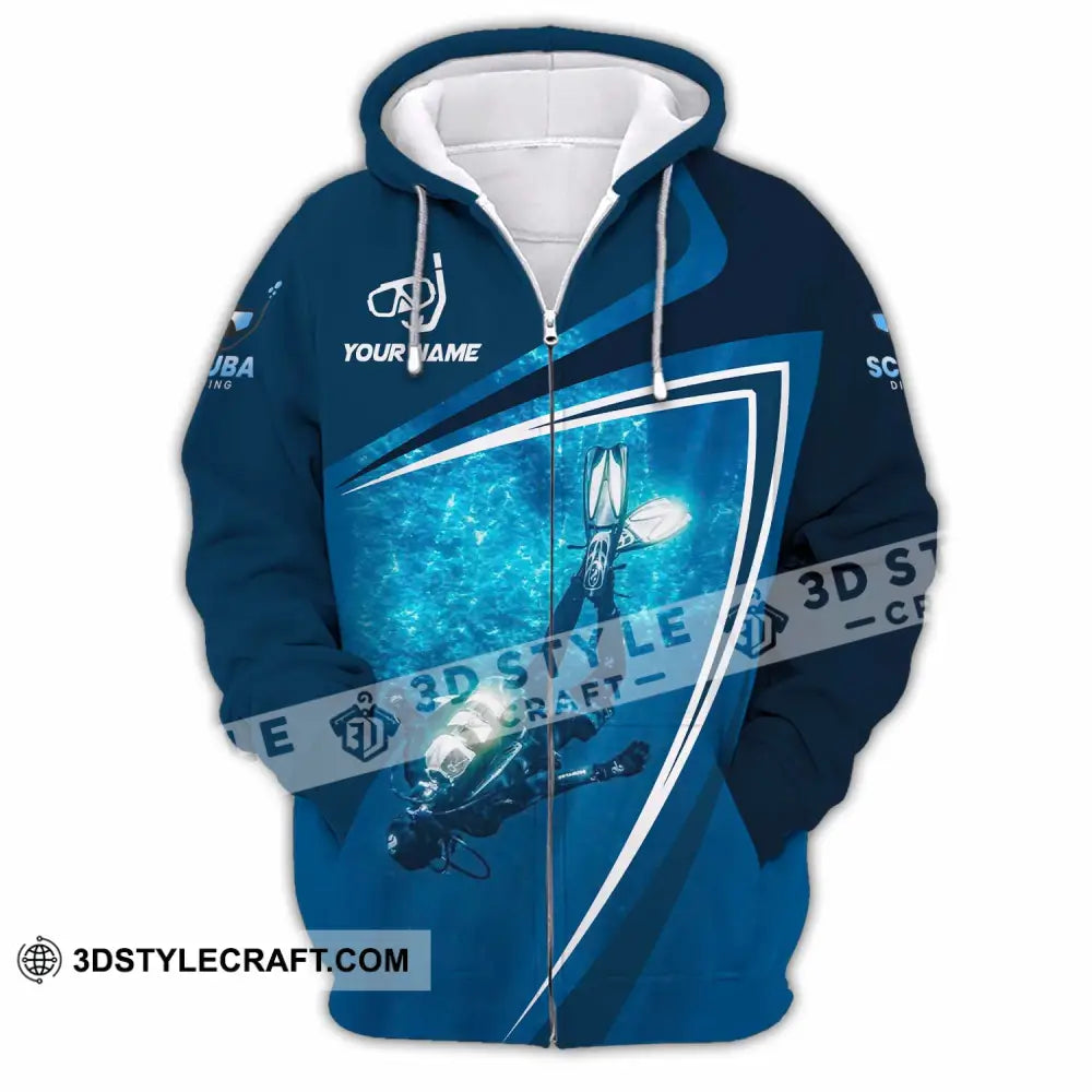 Unisex Shirt - Custom Diving 3D Shirt Zipper Hoodie / S T-shirt
