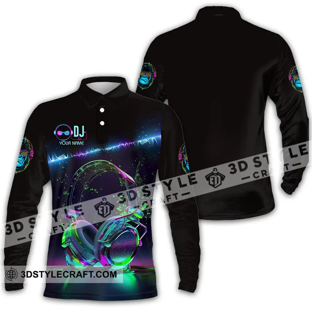 Unisex Shirt - Custom DJ 3D Shirt Long Sleeve Polo / S T-shirt