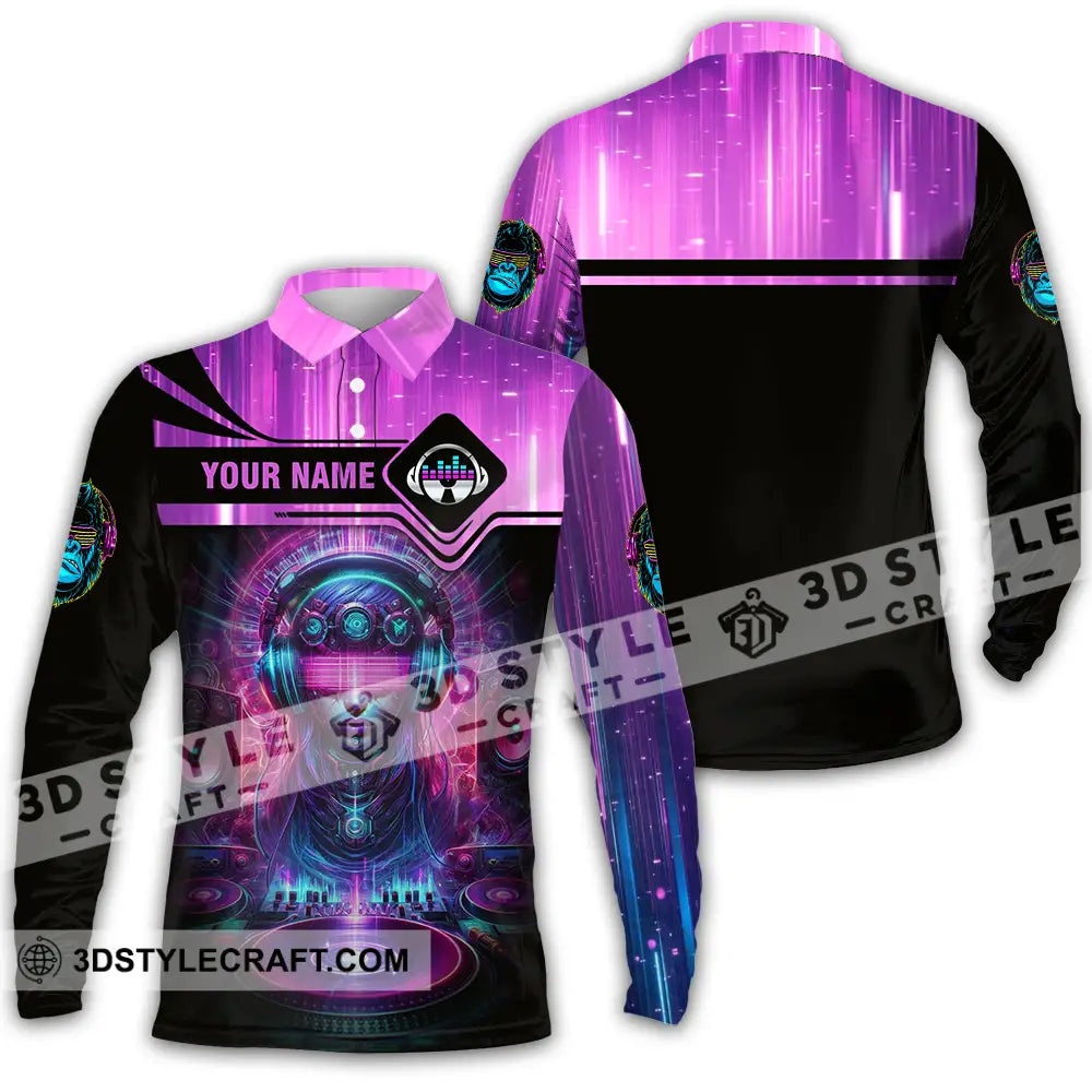 Unisex Shirt - Custom DJ 3D Shirt Long Sleeve Polo / S T-shirt
