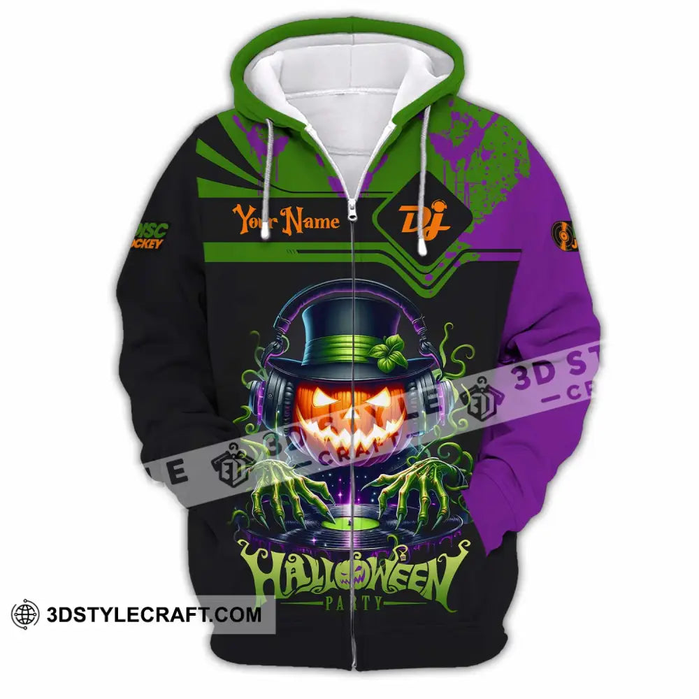 Unisex Shirt Custom DJ Halloween Party Shirt Zipper Hoodie / S T shirt