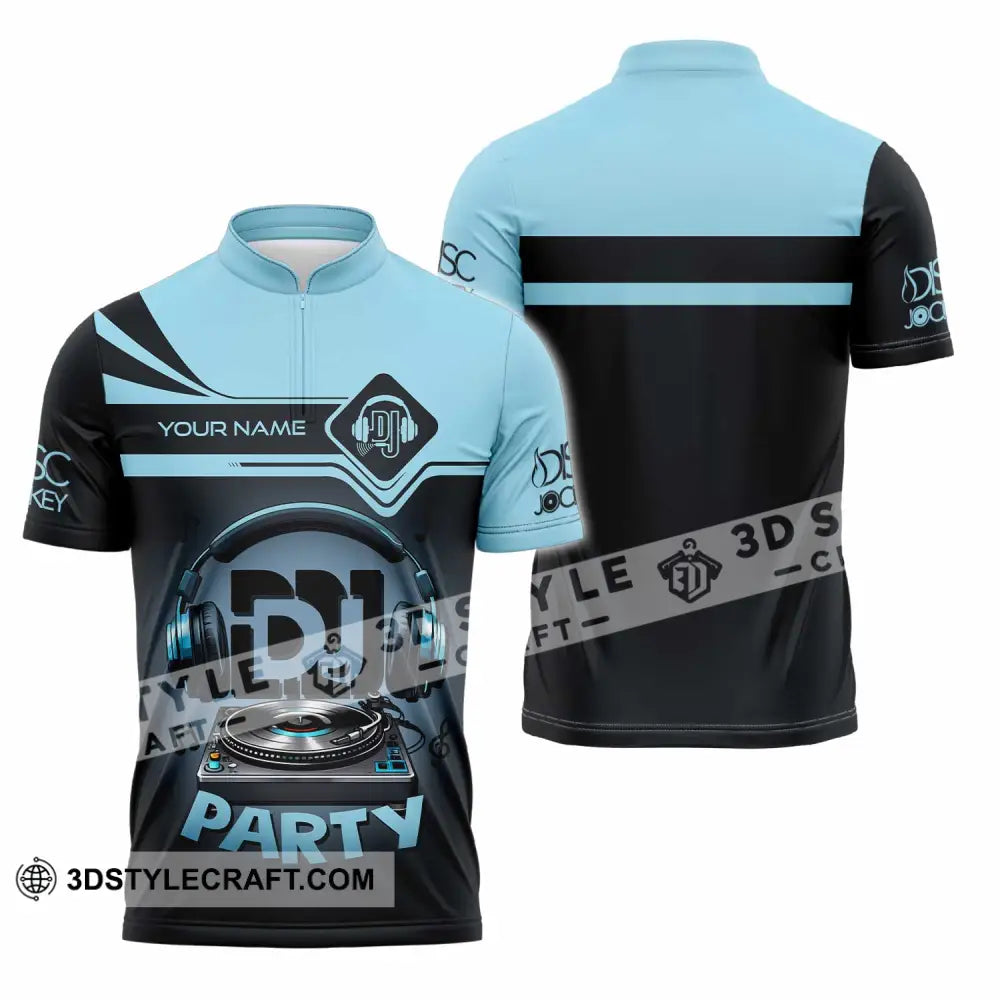 Unisex Shirt - Custom DJ Party Shirt Zipper Polo Shirt / S T-shirt