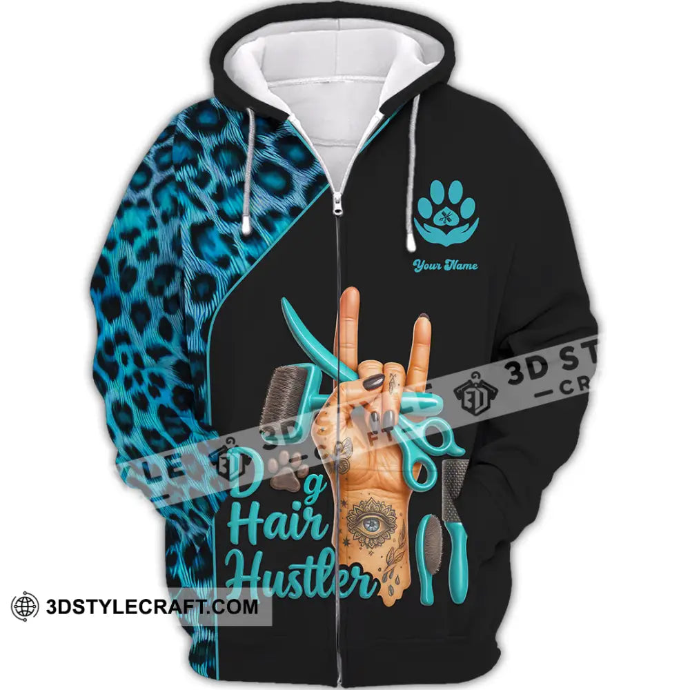 Unisex Shirt - Custom Dog Hair Hustler Groomer Shirt Zipper Hoodie / S T-shirt