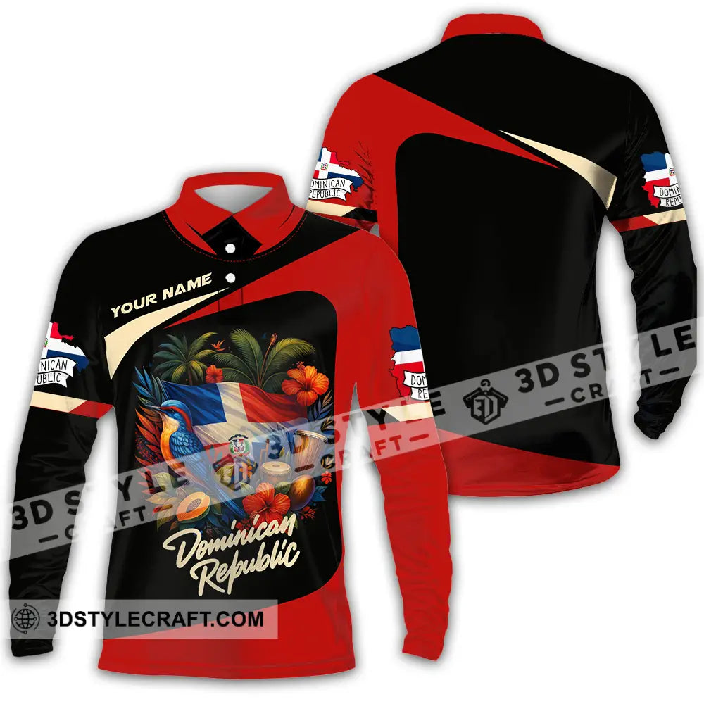 Unisex Shirt - Custom Dominican Republic Shirt Long Sleeve Polo / S T-shirt