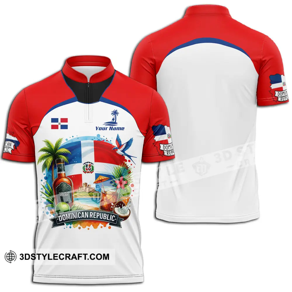 Unisex Shirt - Custom Dominican Republic Shirt Zipper Polo Shirt / S T-shirt