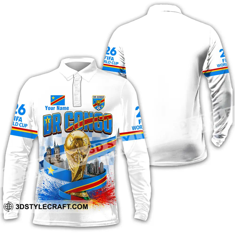 Unisex Shirt - Custom Dr Congo World Cup 2026 Shirt - Long Sleeve Polo / S - T-shirt