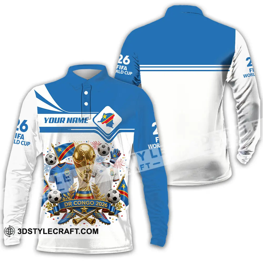 Unisex Shirt - Custom Dr Congo World Cup 2026 Shirt - Long Sleeve Polo / S - T-shirt