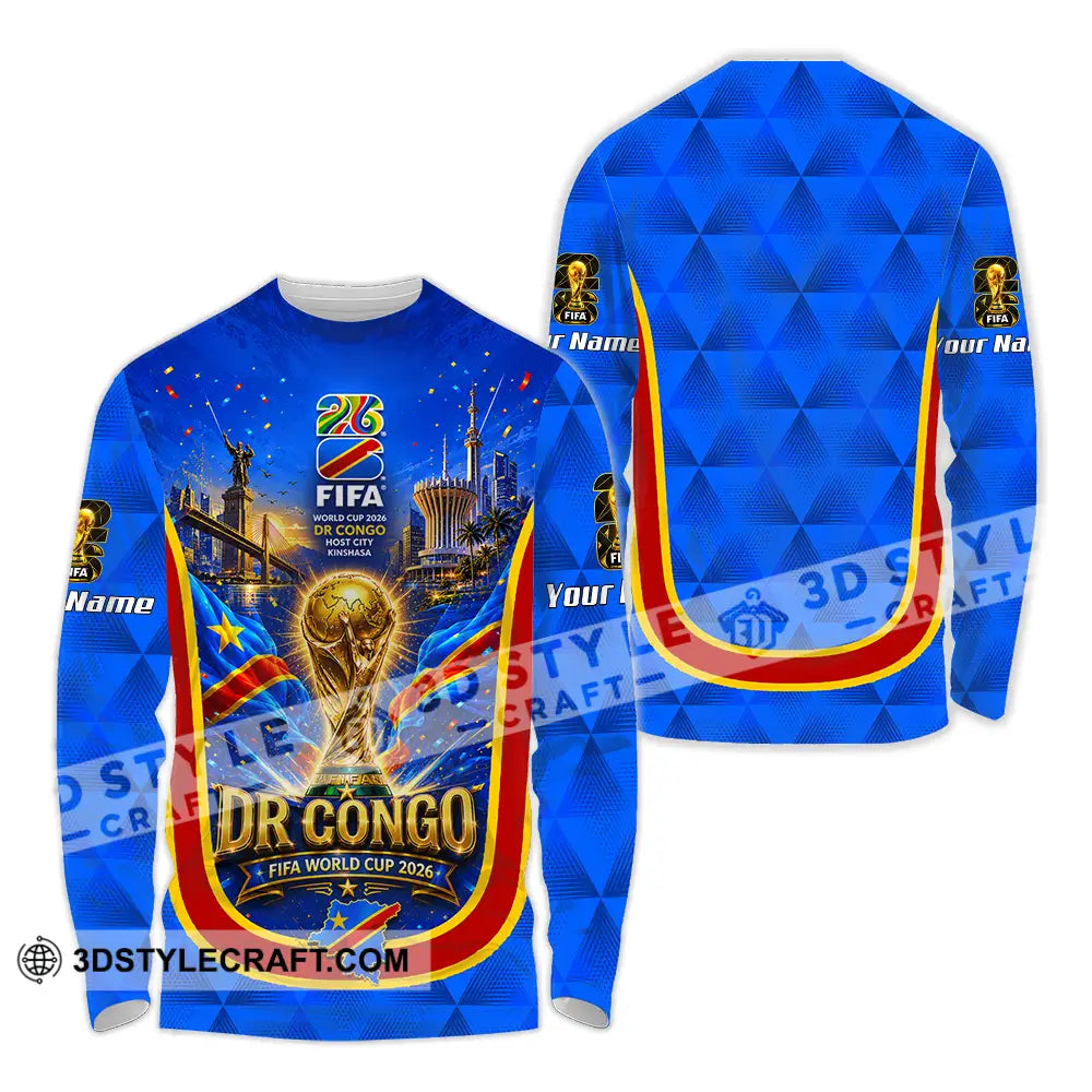 Unisex Shirt - Custom Dr Congo World Cup 2026 Shirt - Long Sleeve Shirt / S - T-shirt