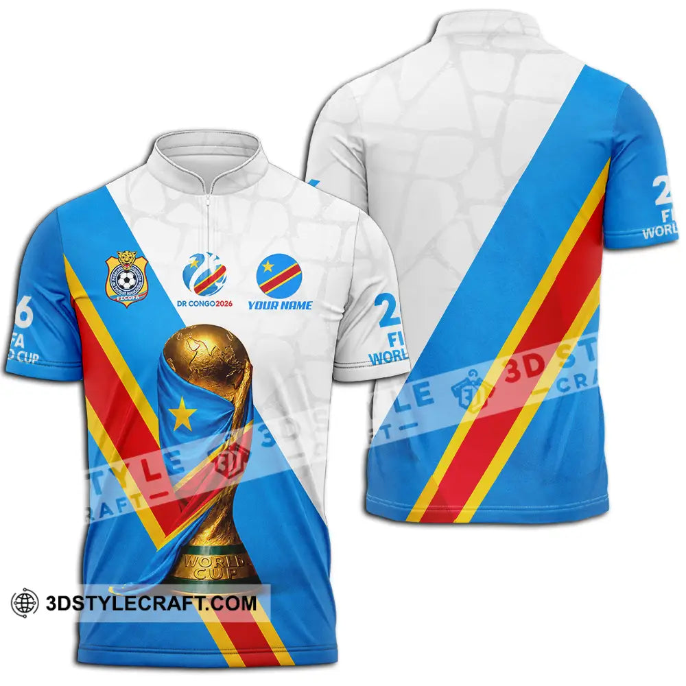 Unisex Shirt - Custom Dr Congo World Cup 2026 Shirt - Zipper Polo Shirt / S - T-shirt