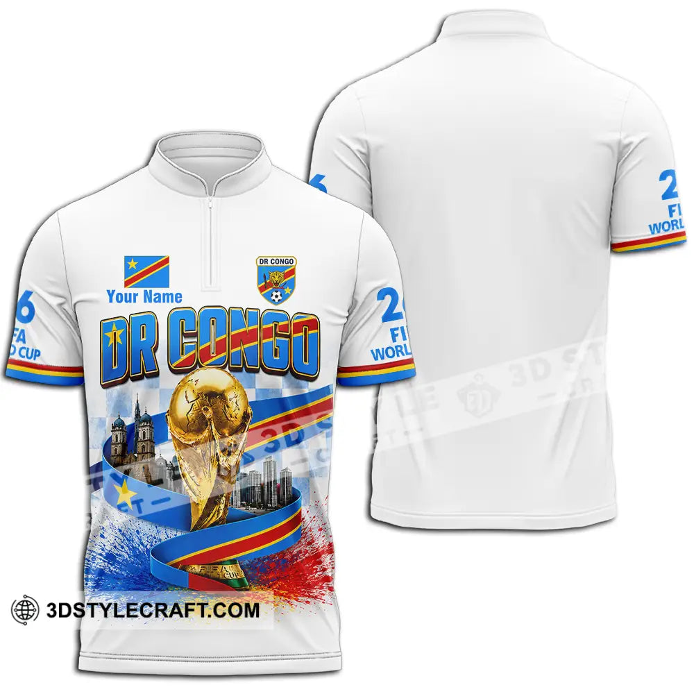 Unisex Shirt - Custom Dr Congo World Cup 2026 Shirt - Zipper Polo Shirt / S - T-shirt