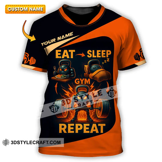 Unisex Shirt Custom Eat Sleep Gym And Repeat Shirt T shirt