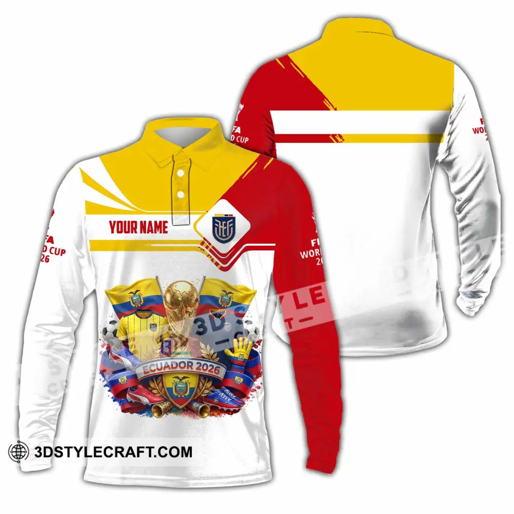 Unisex Shirt - Custom Ecuador World Cup 2026 Shirt - Long Sleeve Polo / S - T-shirt