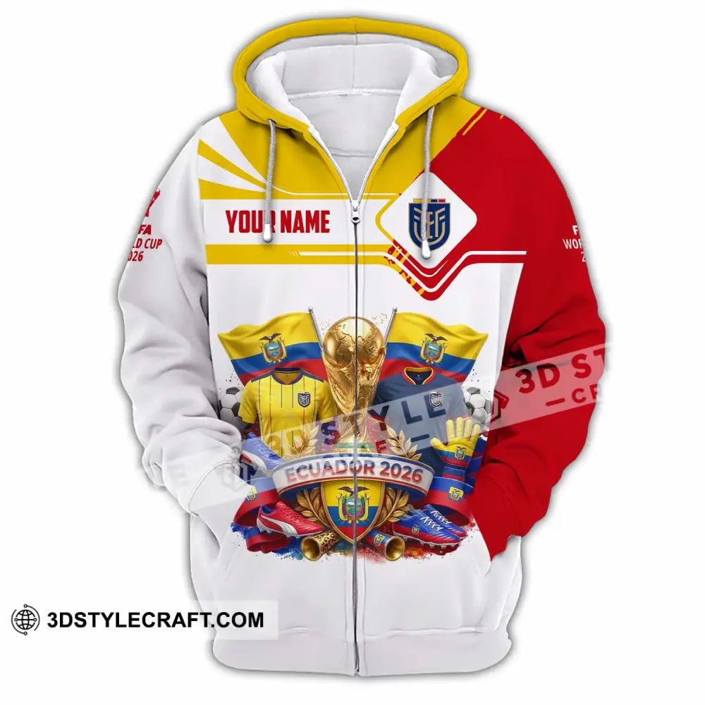 Unisex Shirt - Custom Ecuador World Cup 2026 Shirt - Zipper Hoodie / S - T-shirt