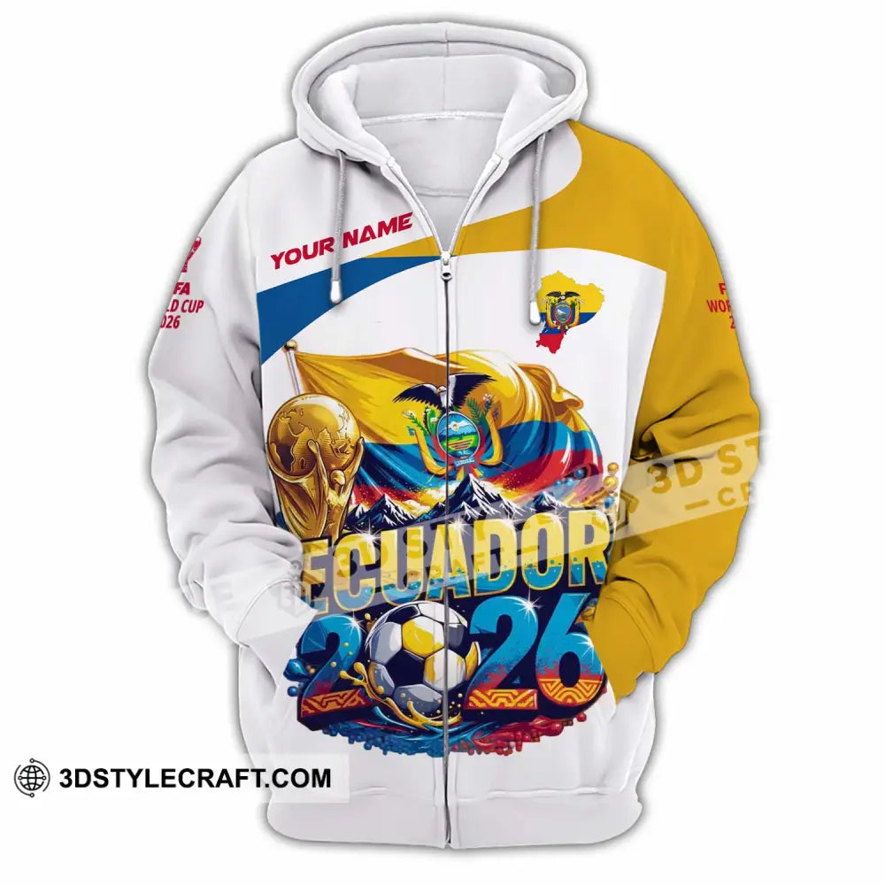 Unisex Shirt - Custom Ecuador World Cup 2026 Shirt - Zipper Hoodie / S - T-shirt