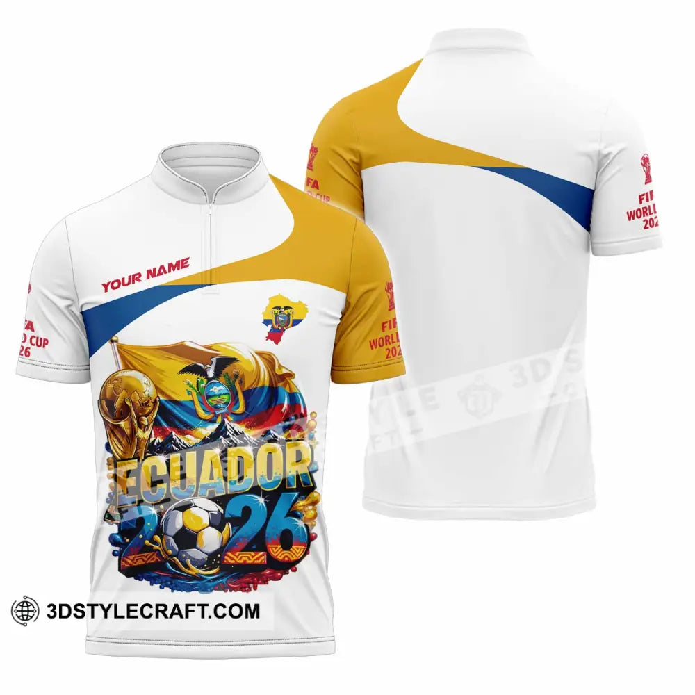 Unisex Shirt - Custom Ecuador World Cup 2026 Shirt - Zipper Polo Shirt / S - T-shirt