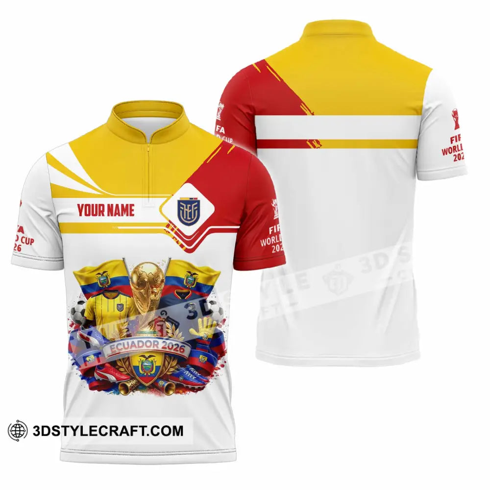 Unisex Shirt - Custom Ecuador World Cup 2026 Shirt - Zipper Polo Shirt / S - T-shirt