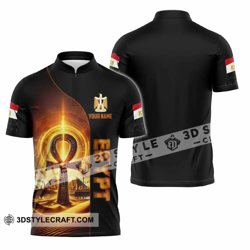 Unisex Shirt - Custom Egypt Shirt Zipper Polo Shirt / S T-shirt