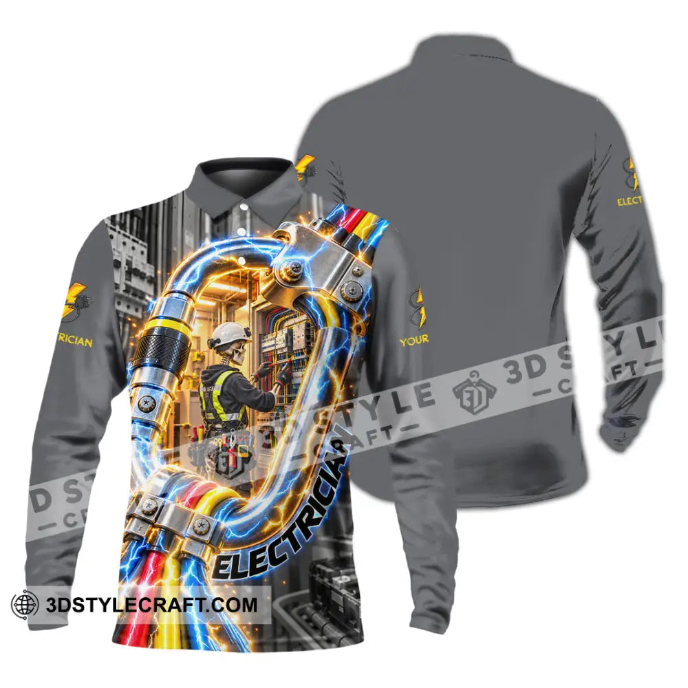 Unisex Shirt - Custom Electrician Shirt - Long Sleeve Polo / S - T-shirt