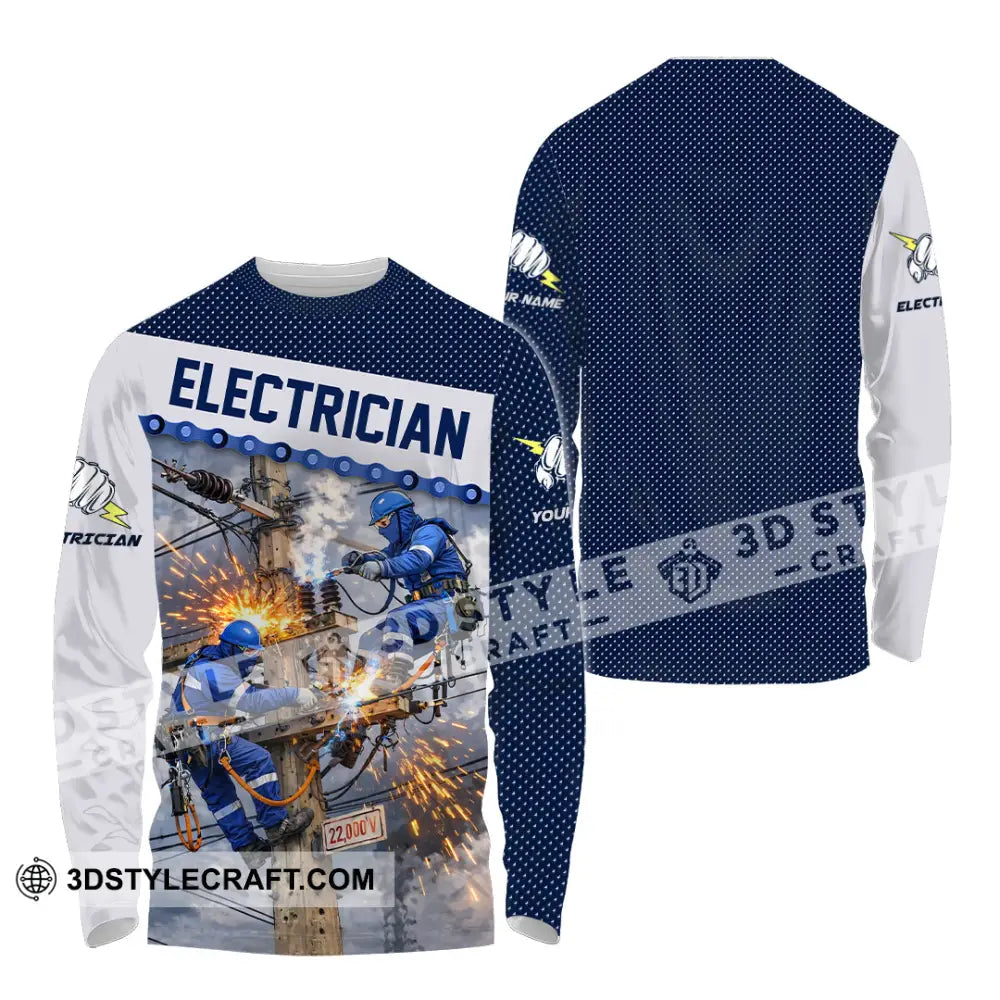 Unisex Shirt - Custom Electrician Shirt - Long Sleeve Shirt / S - T-shirt
