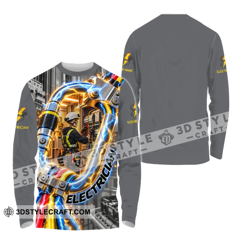 Unisex Shirt - Custom Electrician Shirt - Long Sleeve Shirt / S - T-shirt