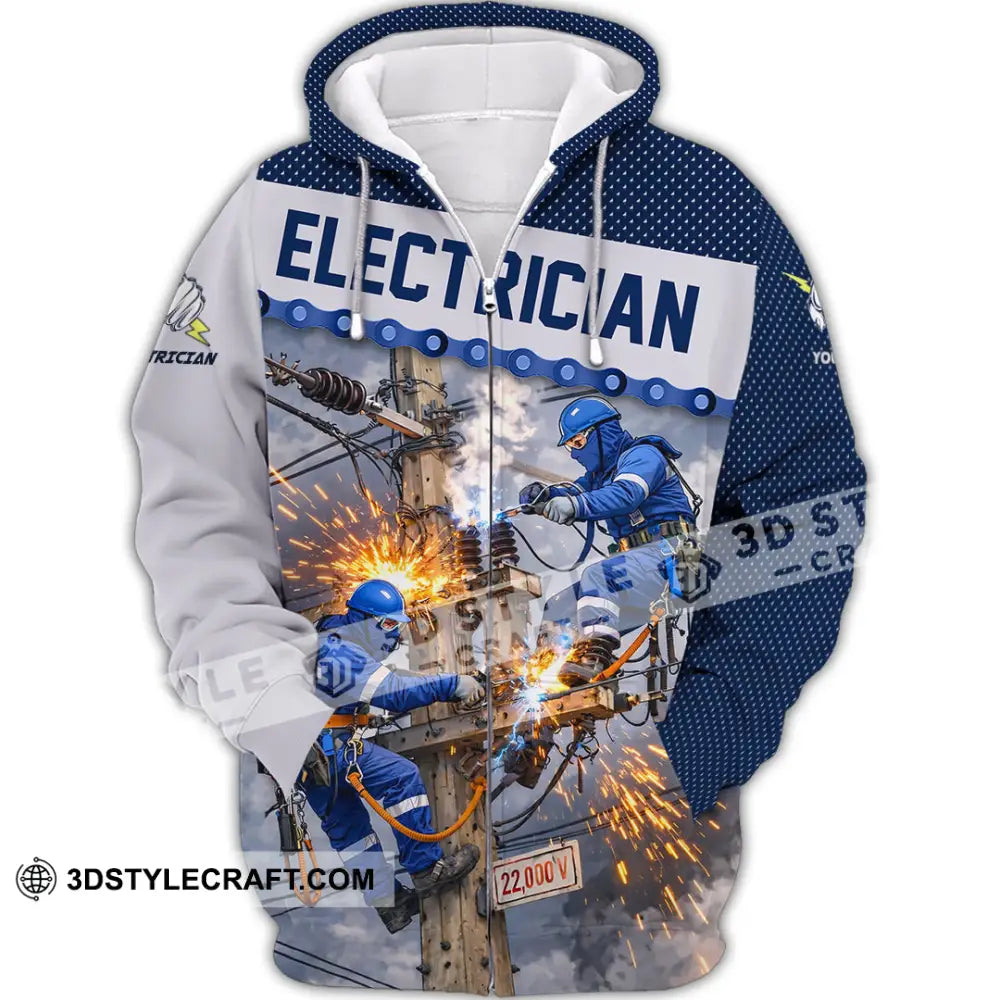 Unisex Shirt - Custom Electrician Shirt - Zipper Hoodie / S - T-shirt