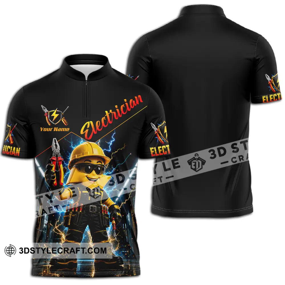 Unisex Shirt - Custom Electrician Shirt - Zipper Polo Shirt / S - T-shirt