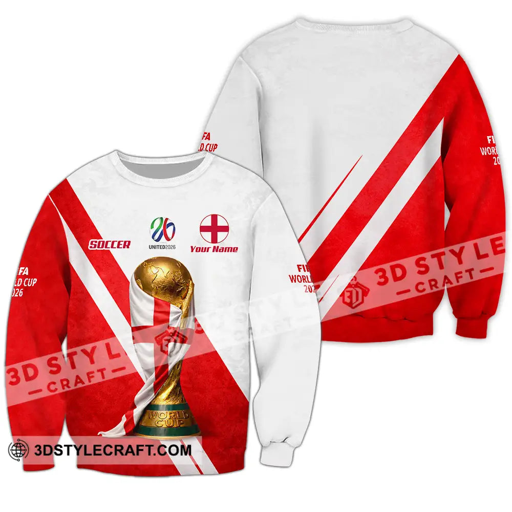 Unisex Shirt - Custom England World Cup 2026 3D Shirt - Long Sleeve / S - T-shirt