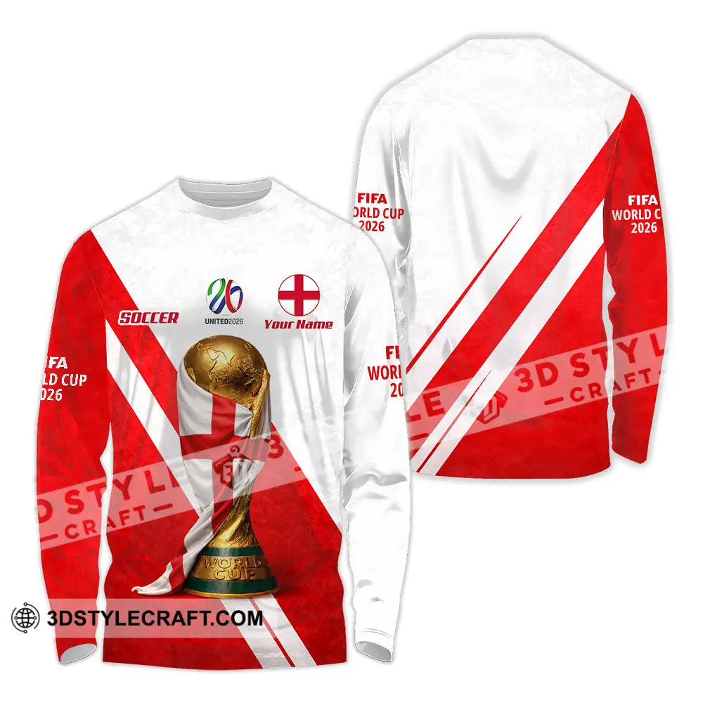 Unisex Shirt - Custom England World Cup 2026 3D Shirt - Long Sleeve Shirt / S - T-shirt