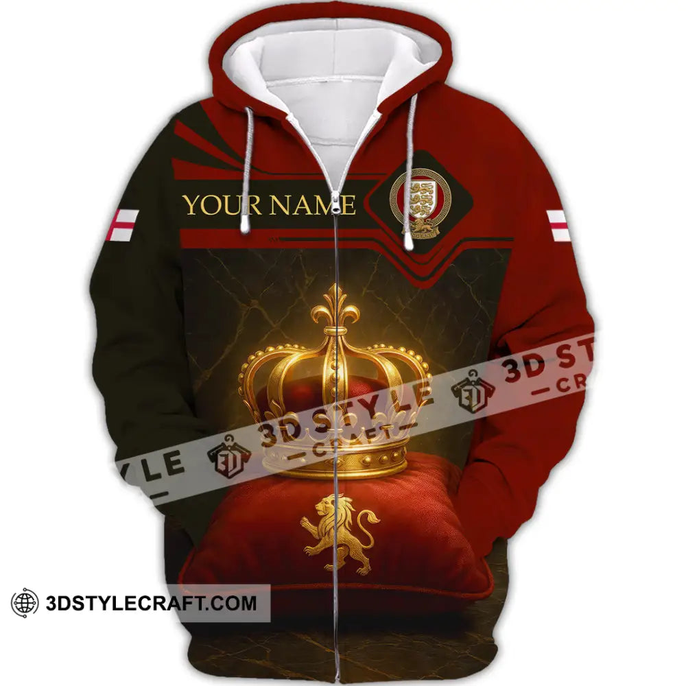 Unisex Shirt - Custom England 3D Shirt Zipper Hoodie / S T-shirt