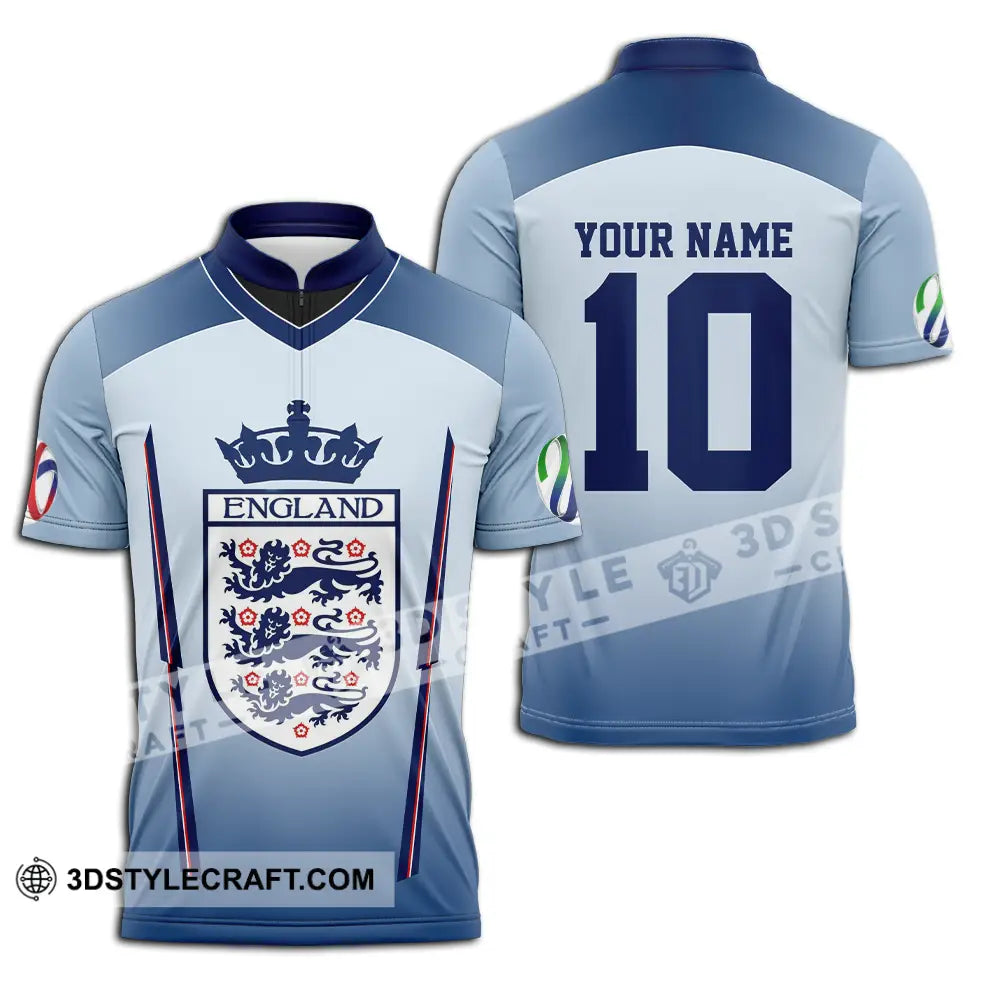 Unisex Shirt - Custom England 3D Shirt Zipper Polo Shirt / S T-shirt