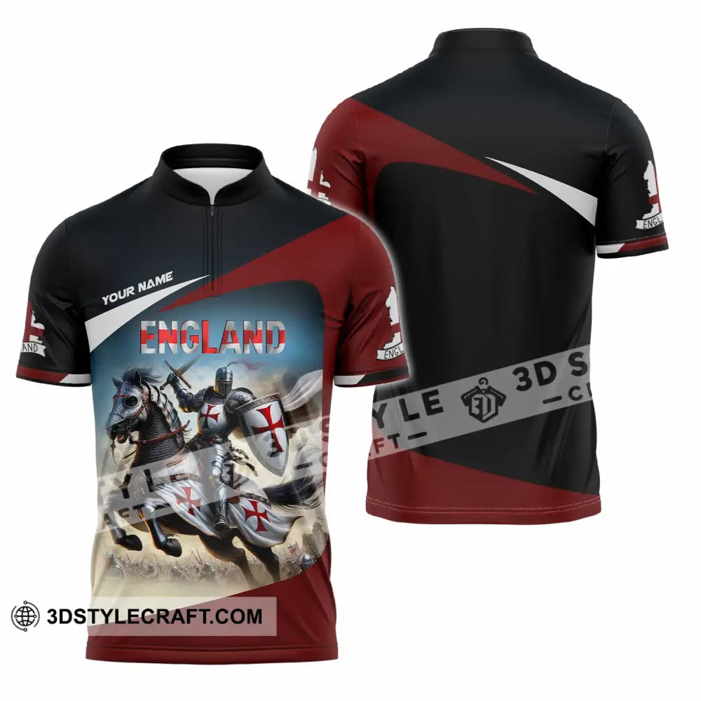 Unisex Shirt - Custom England Forever Shirt Zipper Polo Shirt / S T-shirt