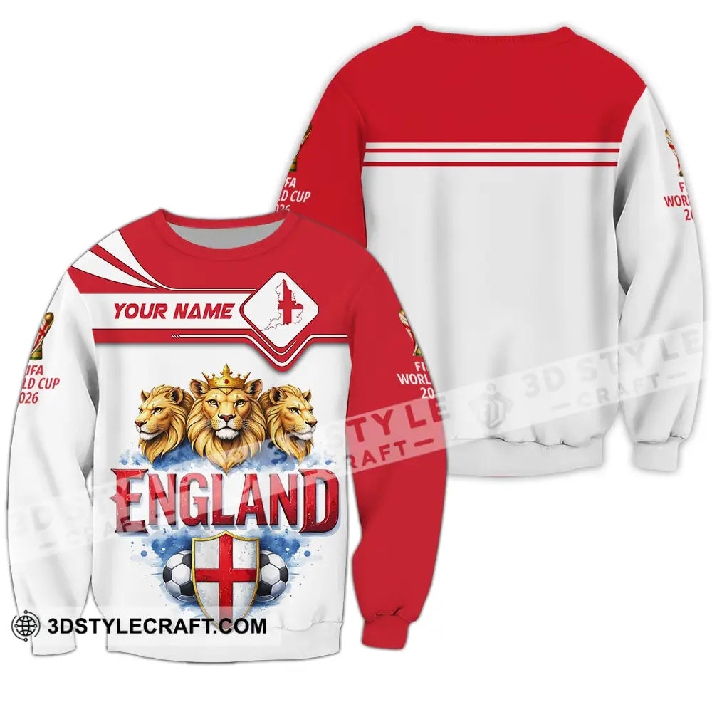 Unisex Shirt - Custom England World Cup 2026 3D Shirt Long Sleeve / S T-shirt
